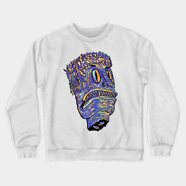 Devil(blue/yellow) Crewneck Sweatshirt by crucified